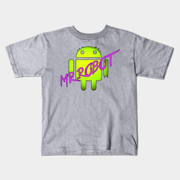 Mr Android Kids T-Shirt by AntoBlank